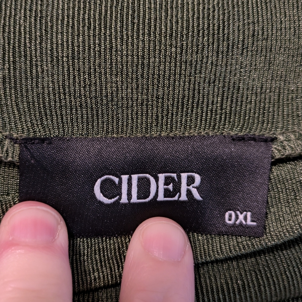 Cider Green Wrap Blouse with Mandarin Collar - Picture 3 of 3